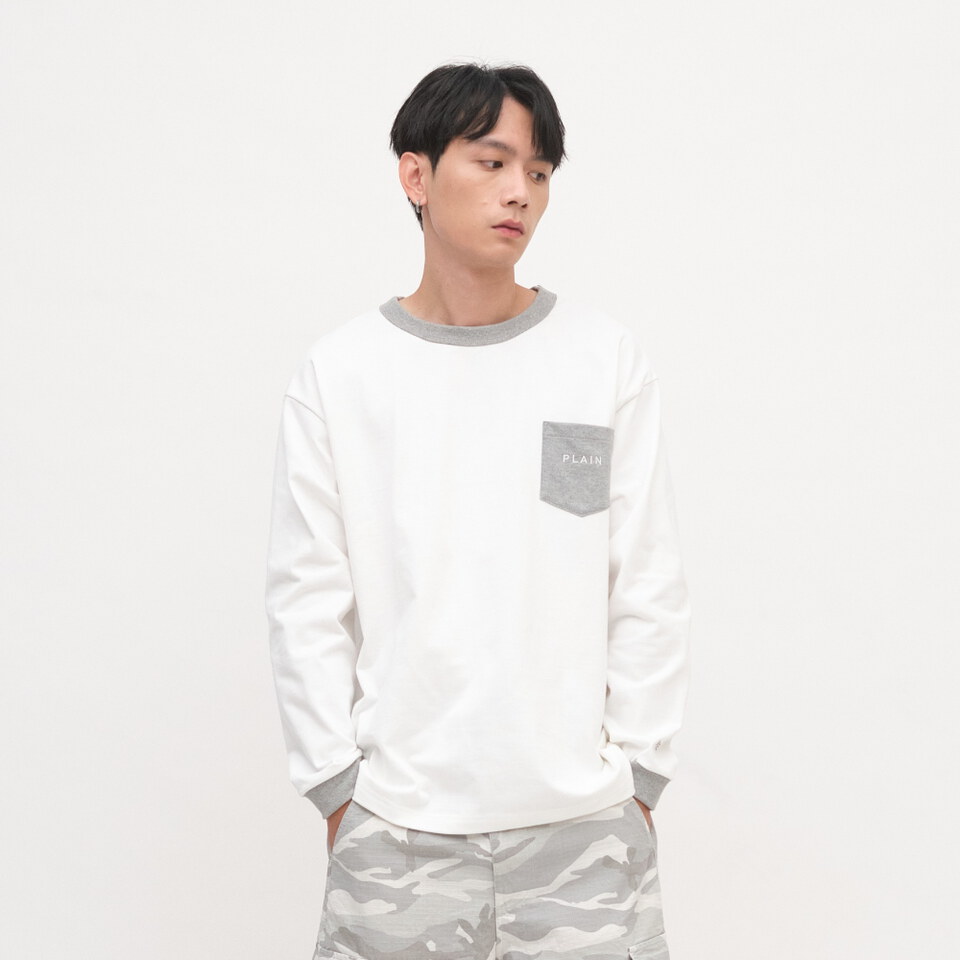 PLN0098-262 PLAIN口袋長TEE