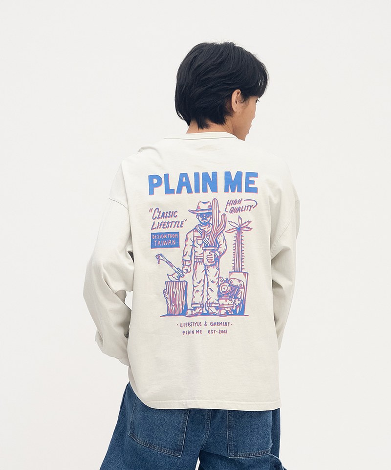 PLN0129-251 HERO經典水洗口袋長袖TEE
