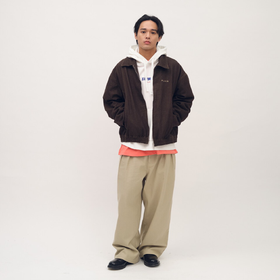 PLAIN斜紋棉剪裁短版夾克