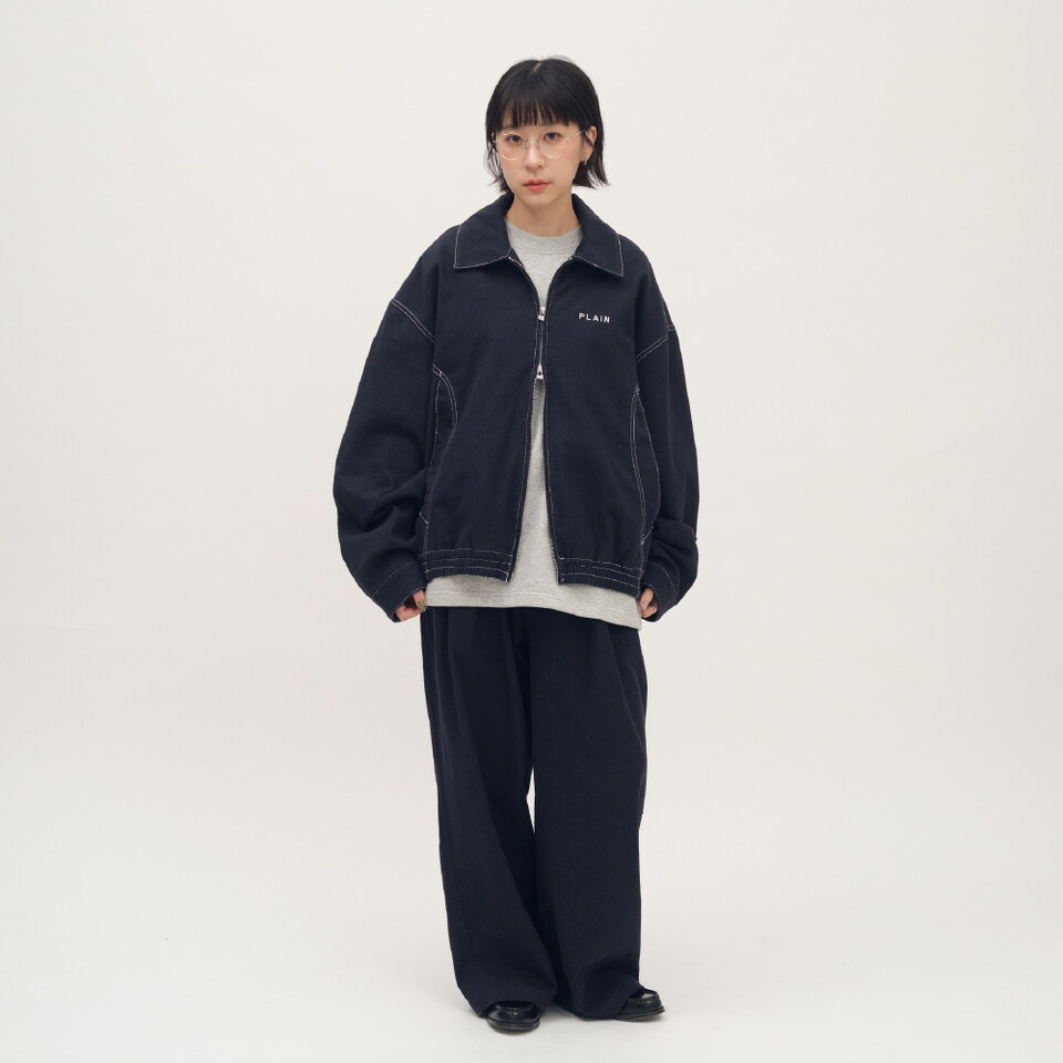 PLAIN斜紋棉剪裁短版夾克