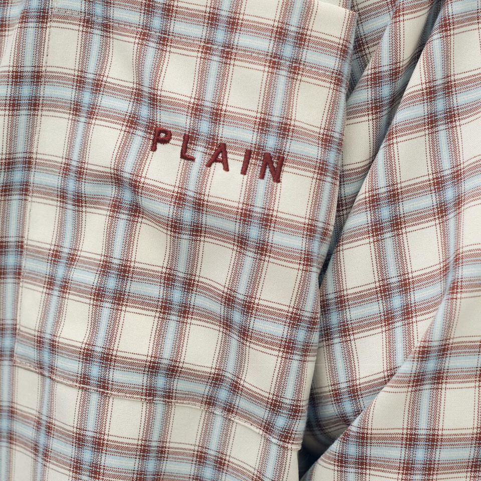 PLAIN刺繡格紋口袋襯衫