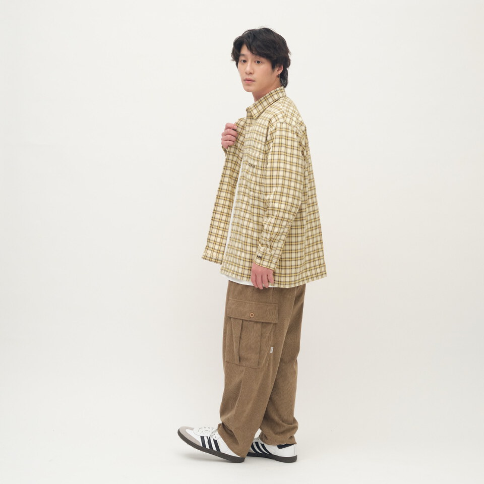 PLAIN刺繡格紋口袋襯衫