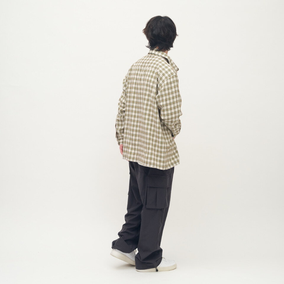 PLAIN刺繡格紋口袋襯衫