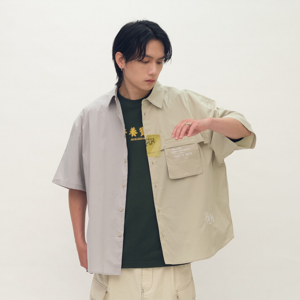 clip by clip MEMO拼接短袖襯衫