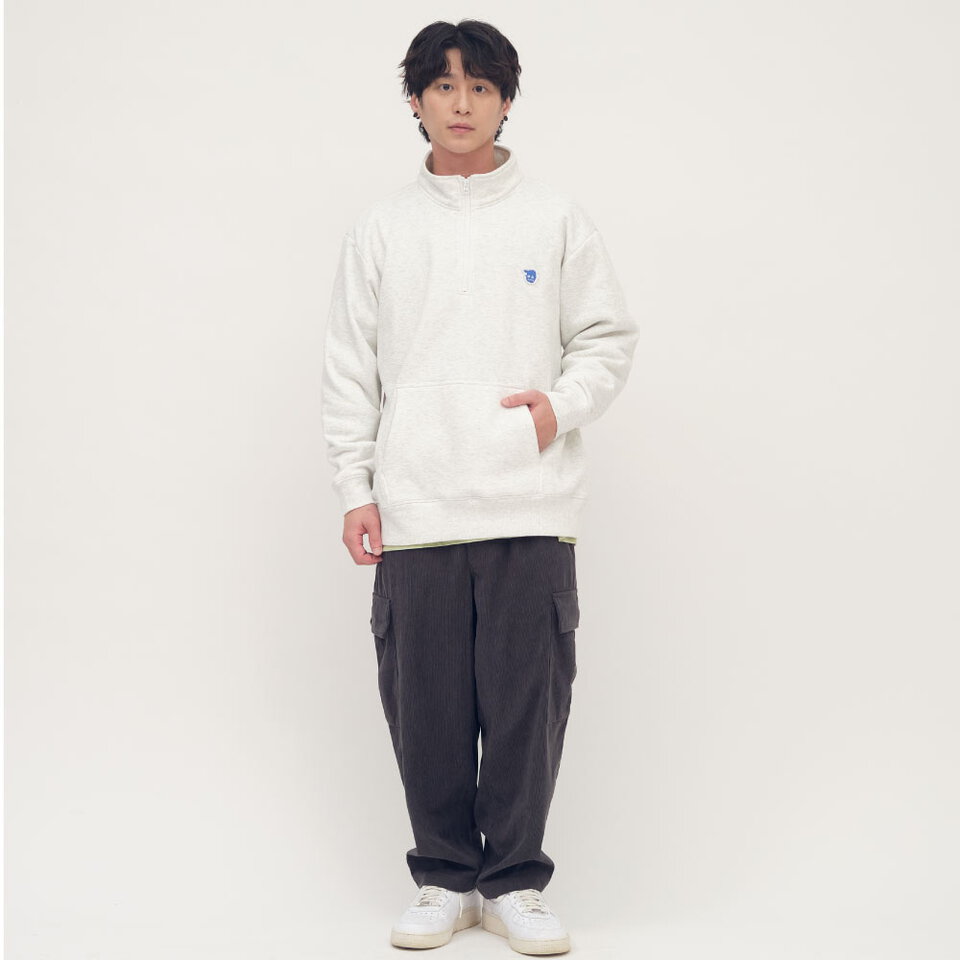 小P社長半門襟立領大學TEE