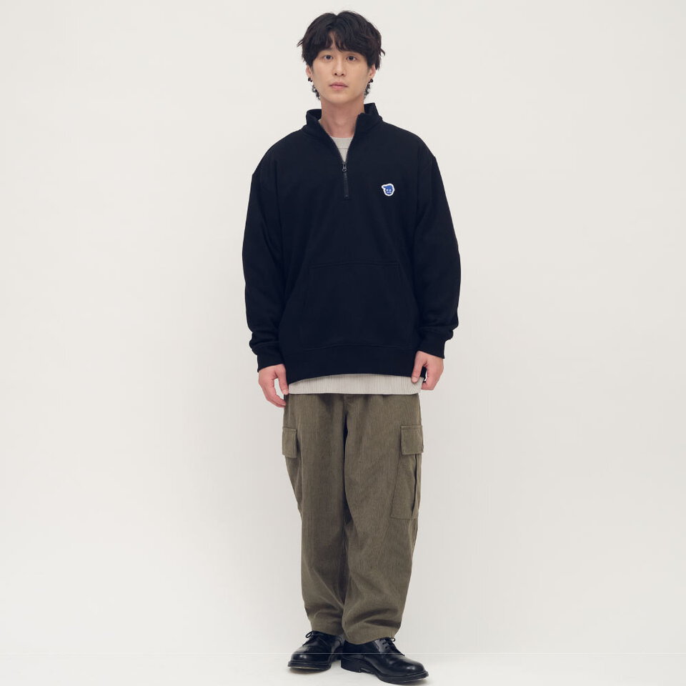 小P社長半門襟立領大學TEE