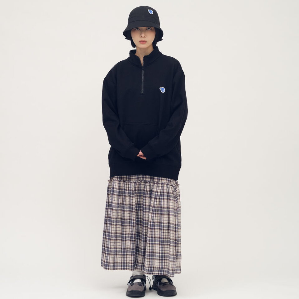 小P社長半門襟立領大學TEE