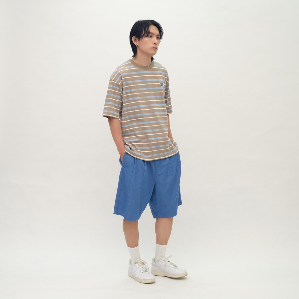 雙色條紋-小P社長-條紋短袖TEE