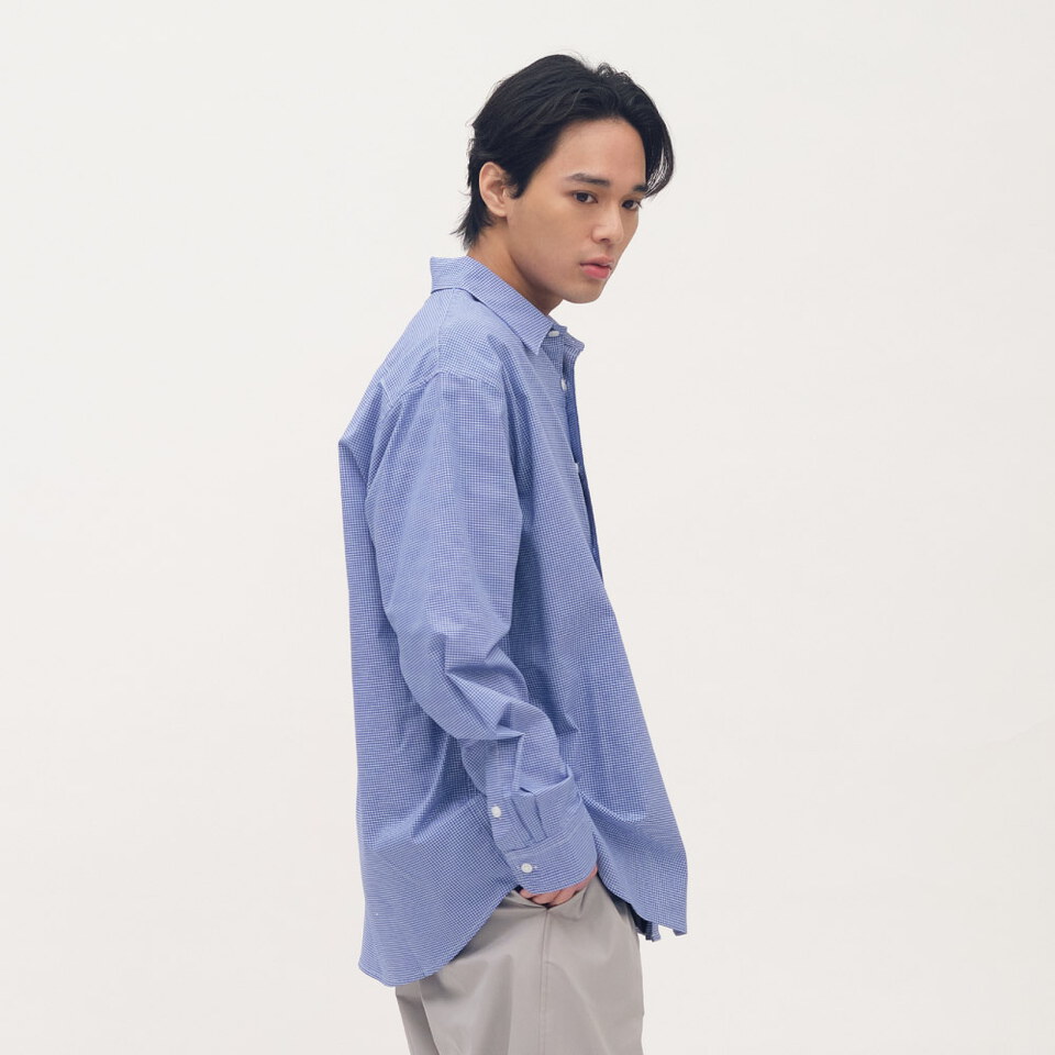 小P社長格紋長袖襯衫
