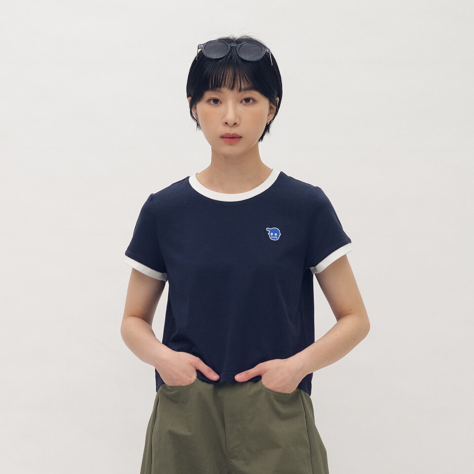 小P社長撞色拼接TEE