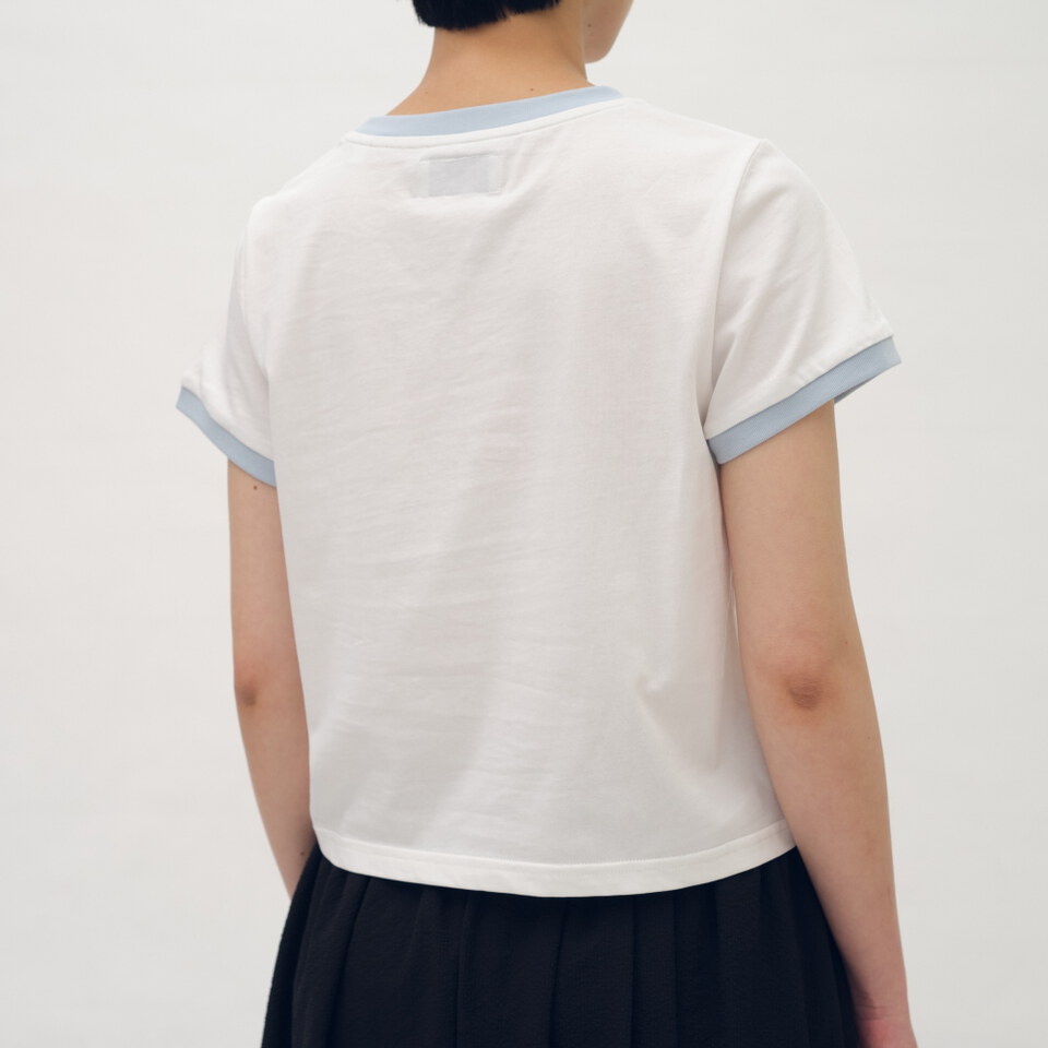 小P社長撞色拼接TEE