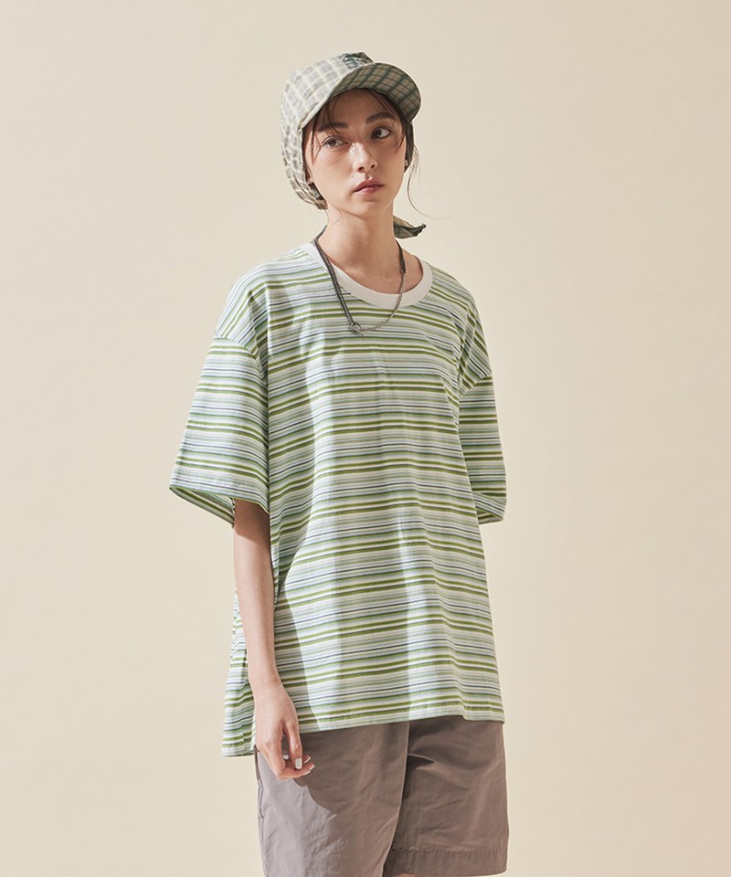 SAA0006-232 圓領鬆身條紋TEE