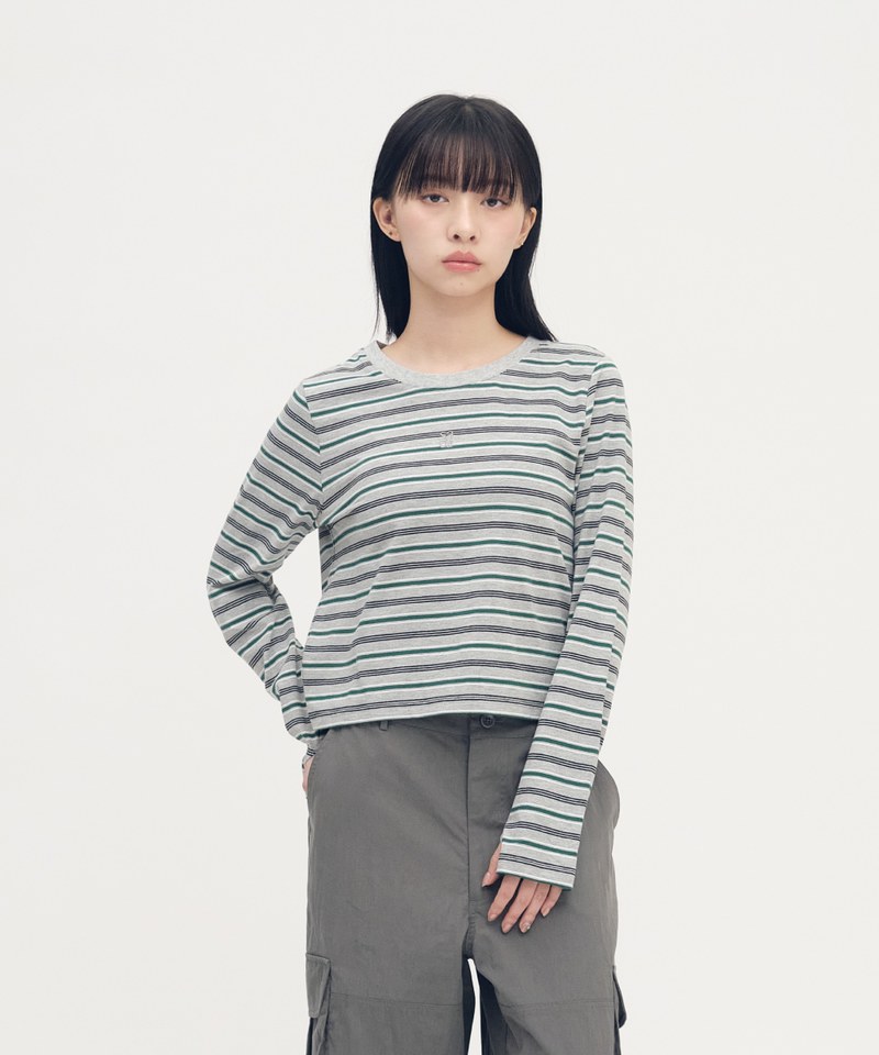 SAA0038-252 合肩條紋長袖TEE