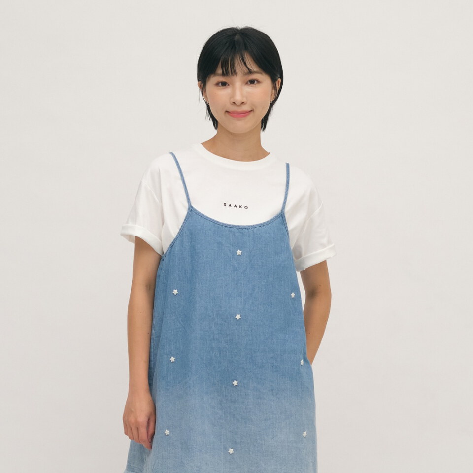 SAA0050-262 經典Logo五分袖鬆身Tee