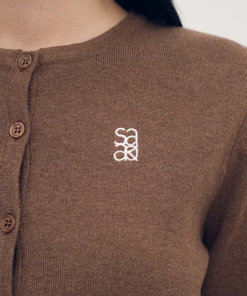 LOGO圓領針織上衣