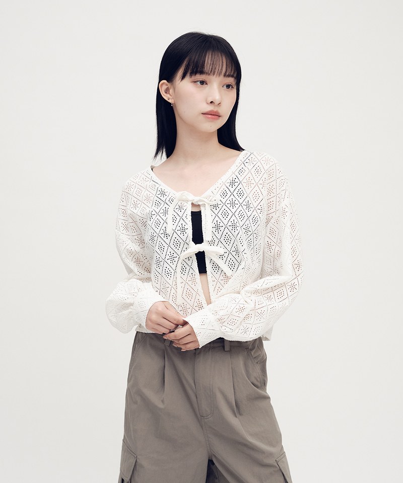 蕾絲綁帶襯衫