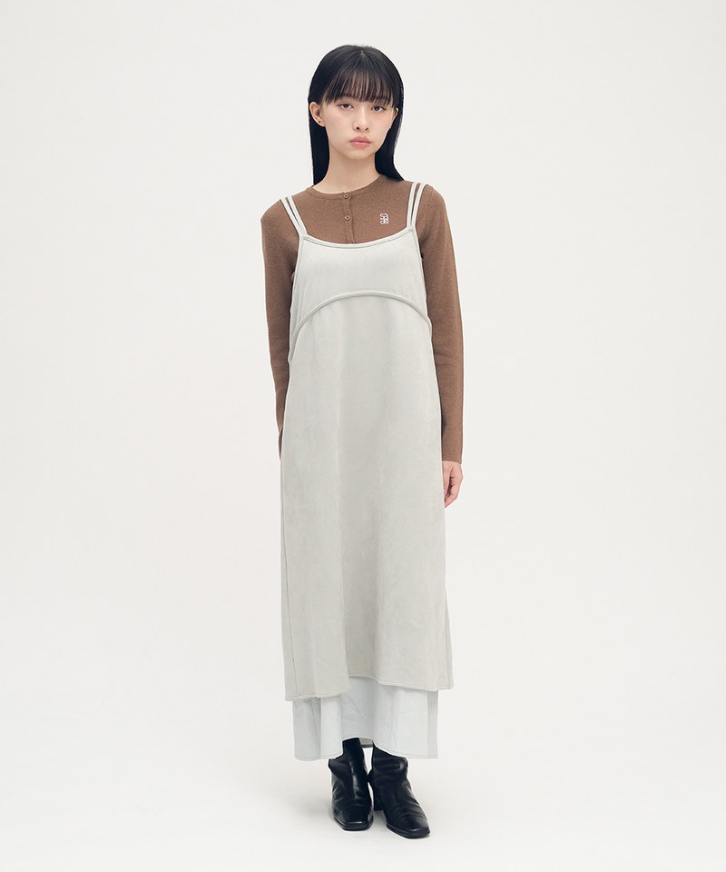 SAA5036-252 絨面皮感層次洋裝