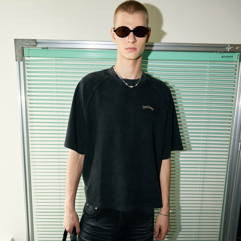 SNS0155-262 水洗華夫格短Tee Pigment Dyed Waffle Boxy Tee