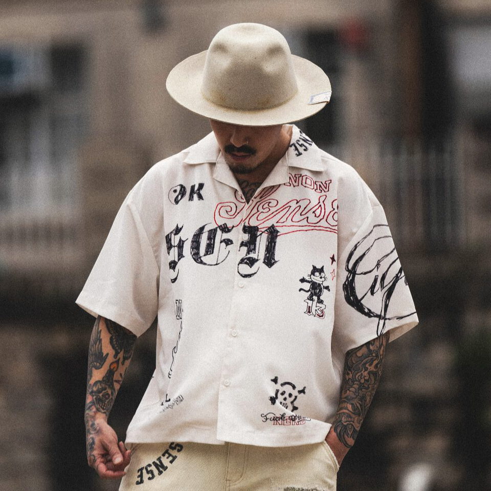 SNS0229-262 sense x Katol 聯名塗鴉襯衫 Graffiti Sketch Camp Shirt