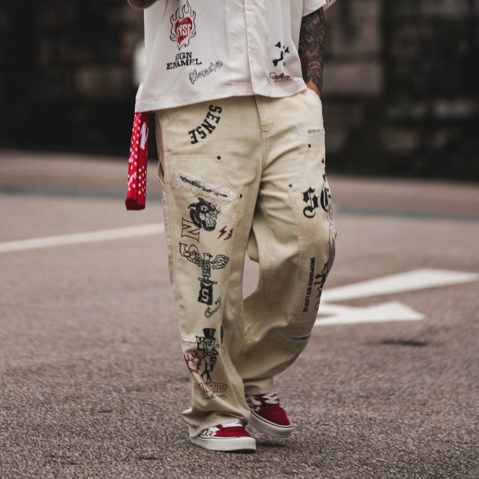 SNS1626-262 sense x Katol 聯名塗鴉長褲 Graffiti Mud-Painter Pants