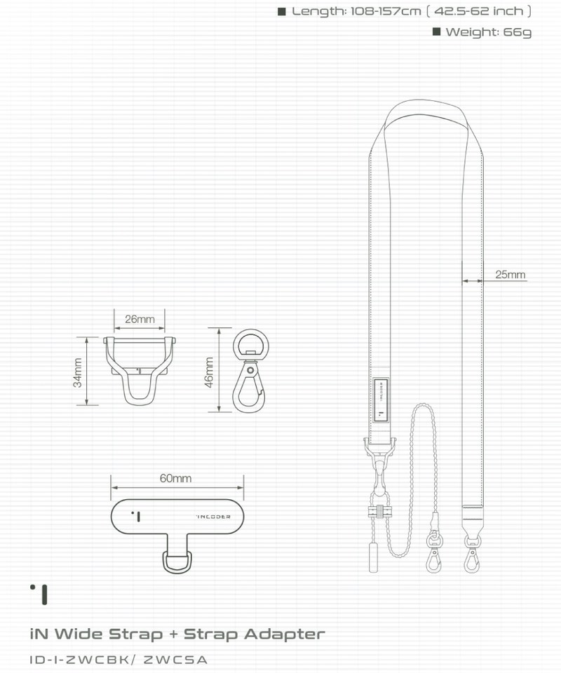 織帶掛繩＊手機夾片 iN Wide Strap＊Strap Adapter