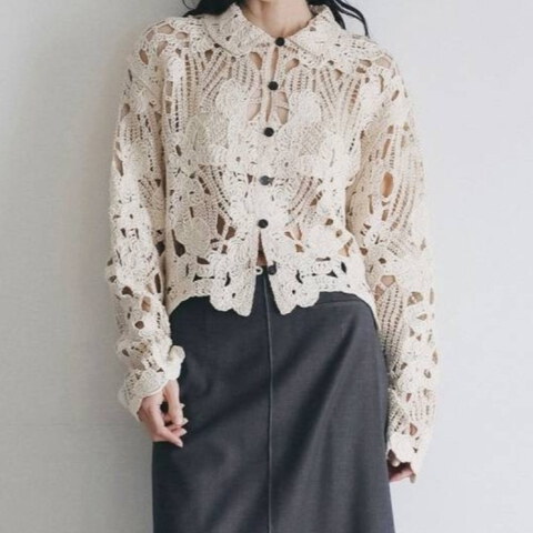 ANK0201-262 鏤空蕾絲襯衫 Embroidery Over Shirts