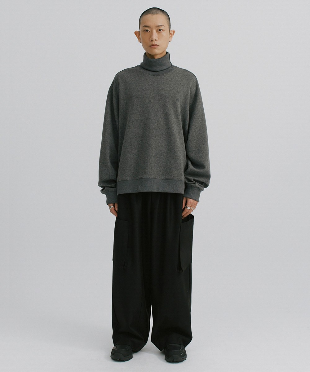 MELSIGN x mouggan 羅紋拼接高領TEE