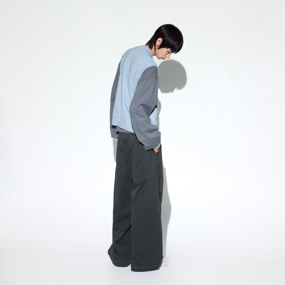 摺線直筒褲 Pastel Pleated Pants
