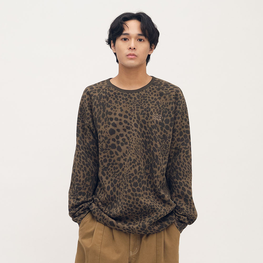 豹紋棉質長TEE