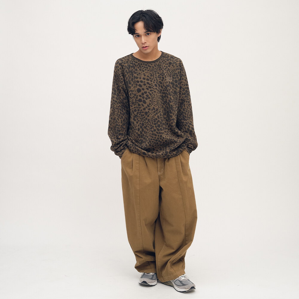 豹紋棉質長TEE