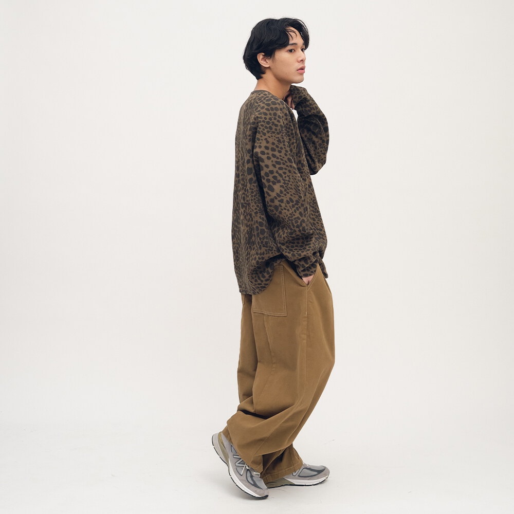 豹紋棉質長TEE