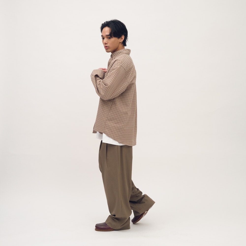 日常格紋長袖襯衫