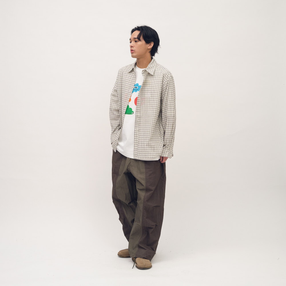 日常格紋長袖襯衫