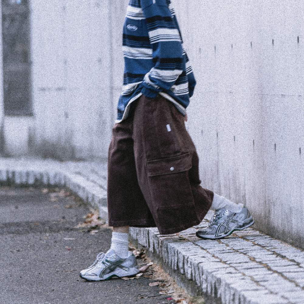 立體拼接八分工作褲