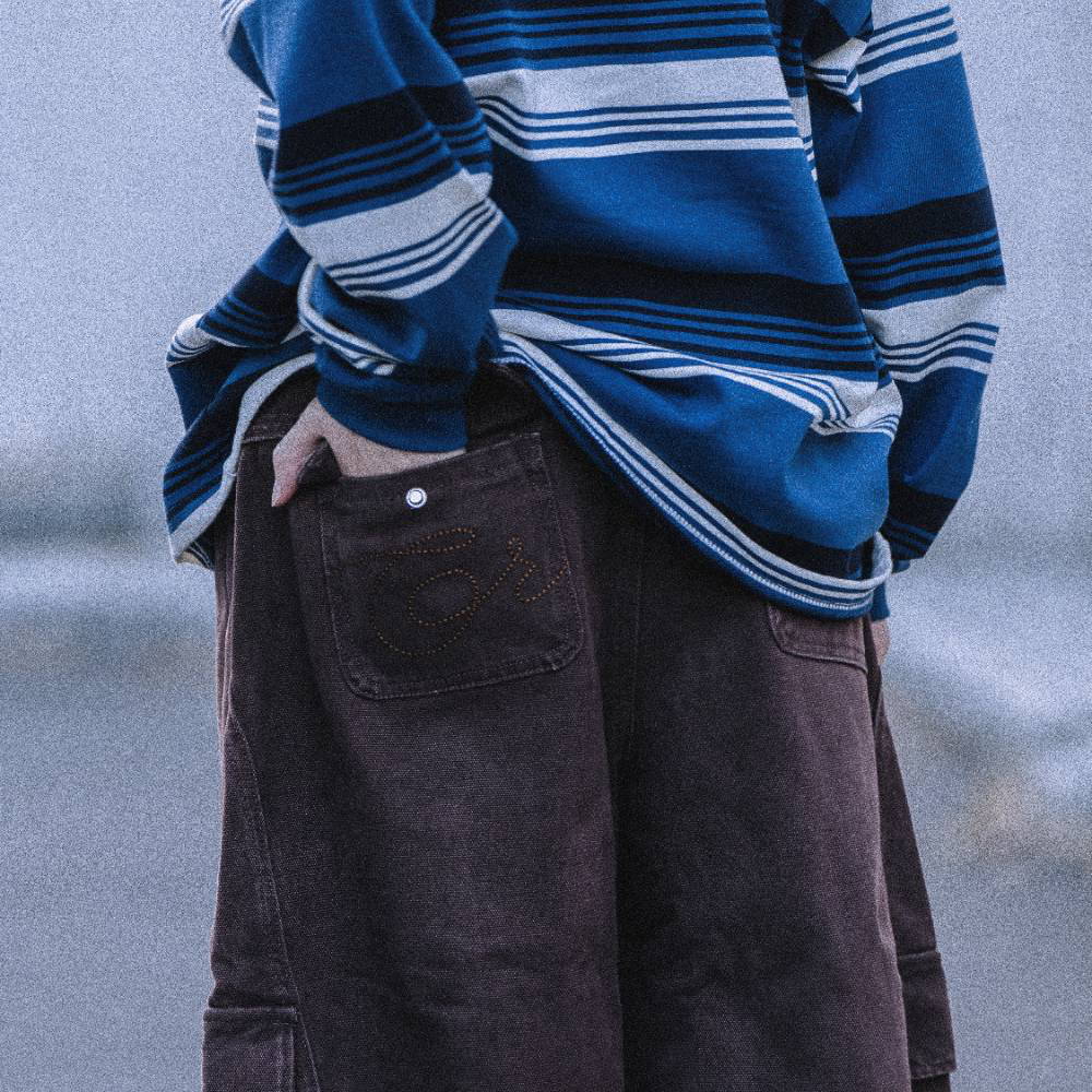 立體拼接八分工作褲