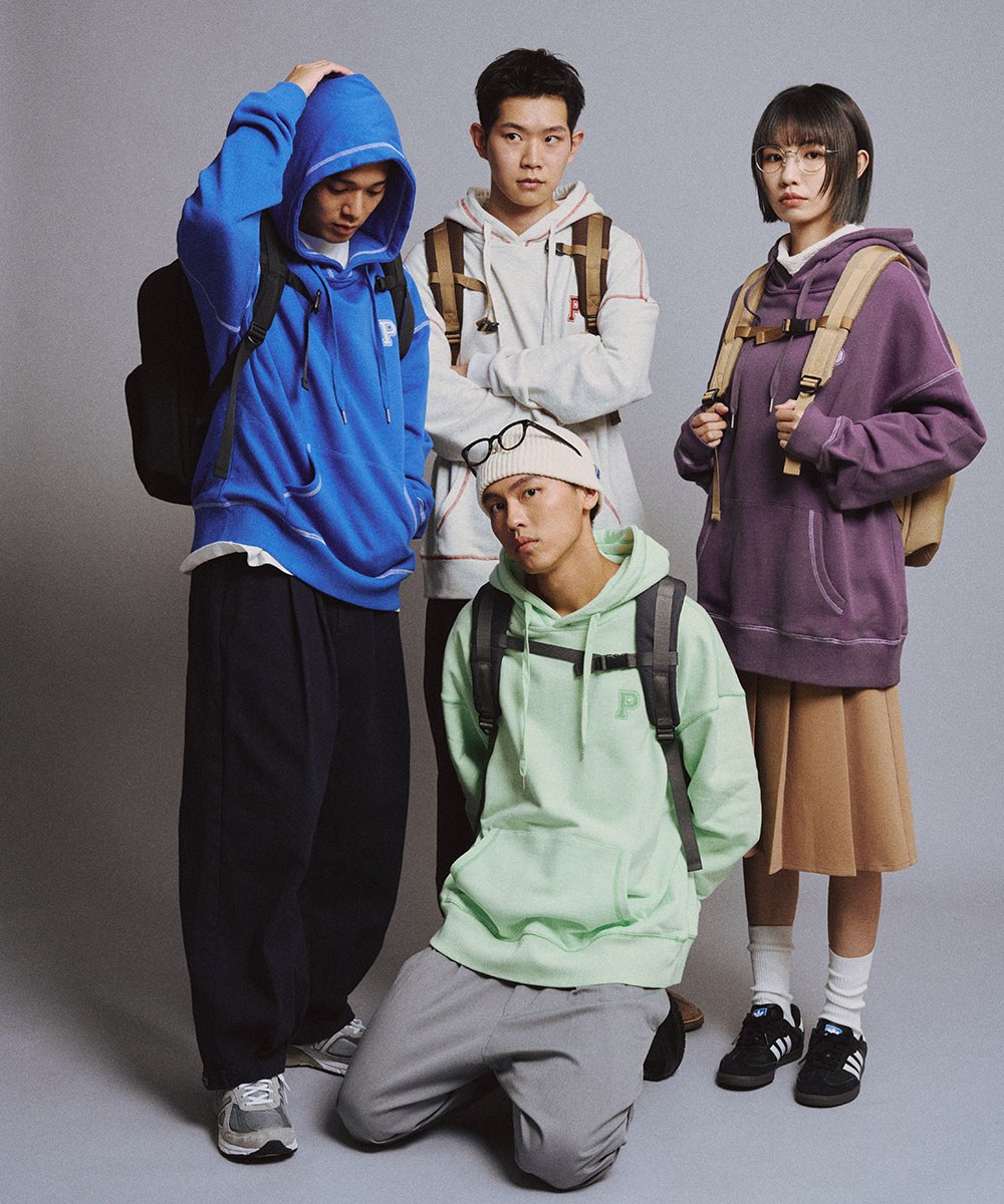 P-logo 撞色車線帽TEE