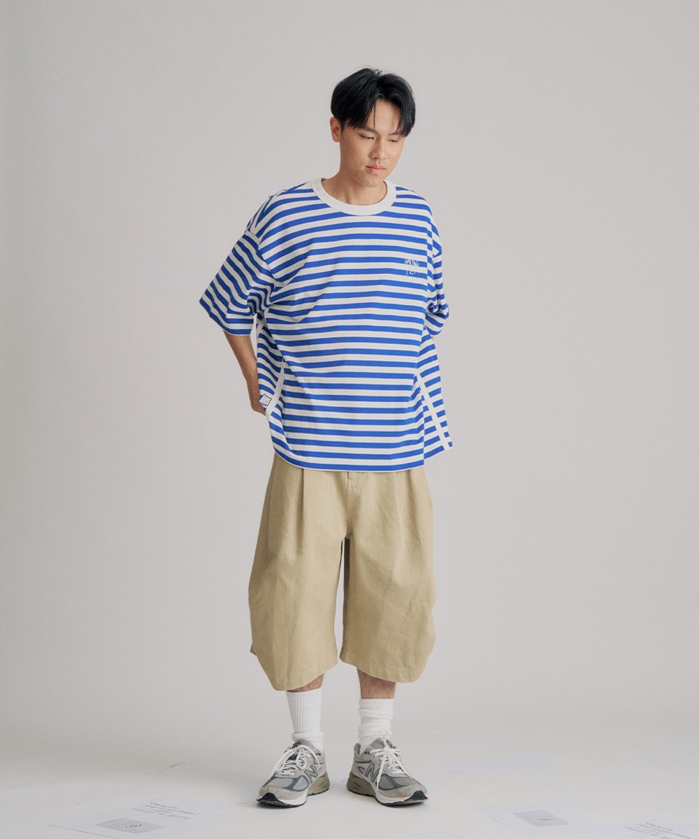 clip by clip OVERSIZE條紋TEE