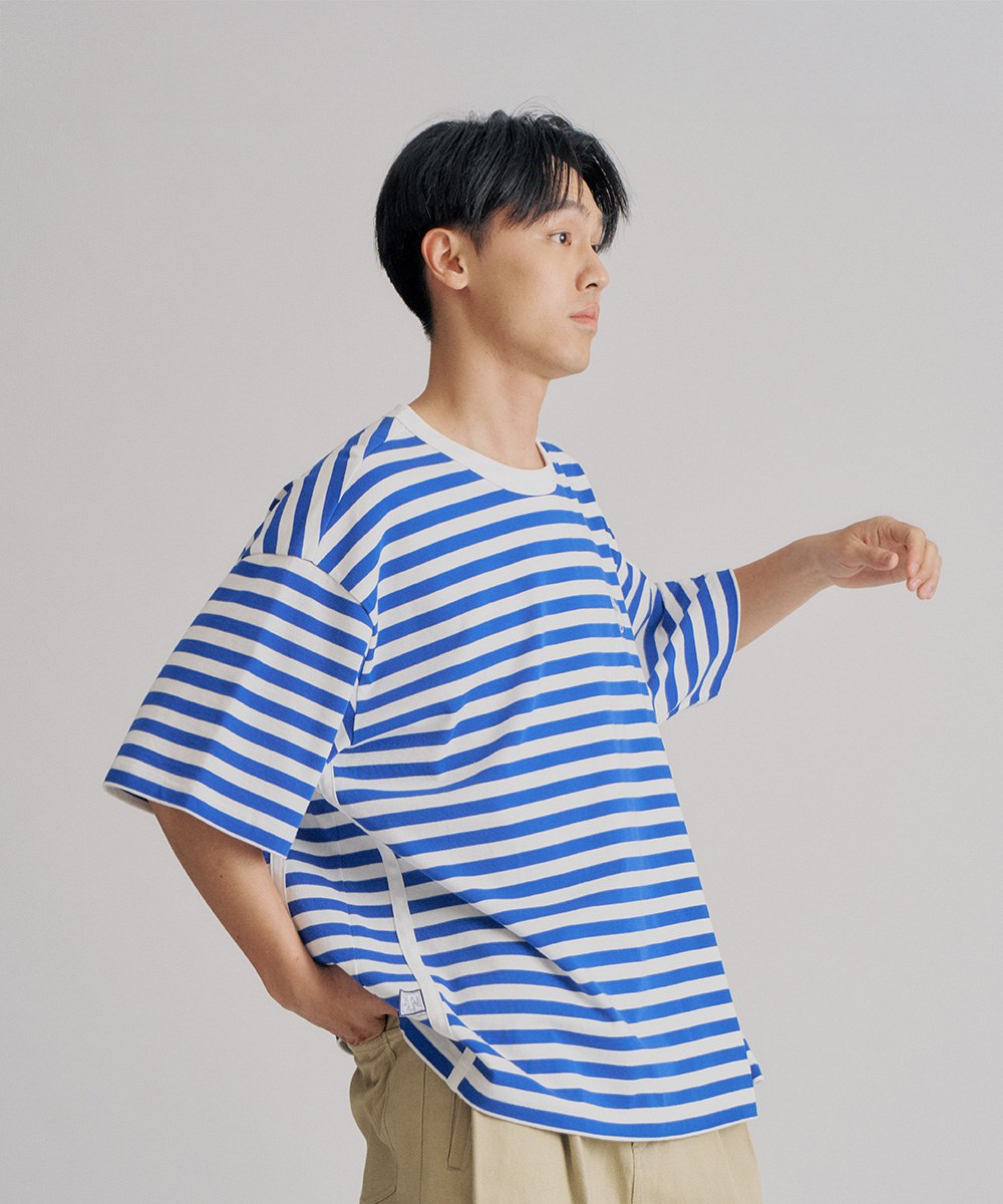 clip by clip OVERSIZE條紋TEE
