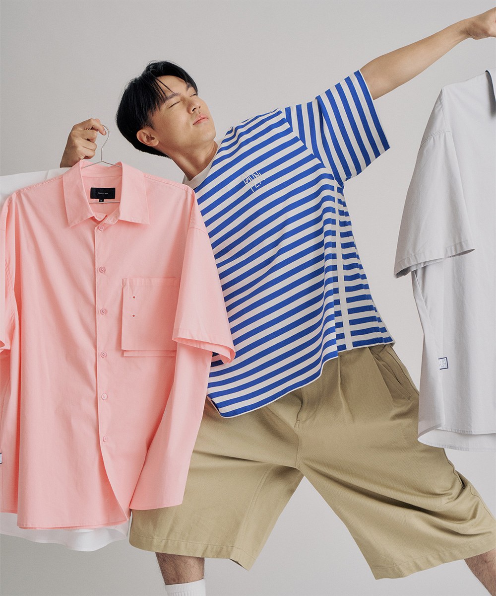 clip by clip OVERSIZE條紋TEE