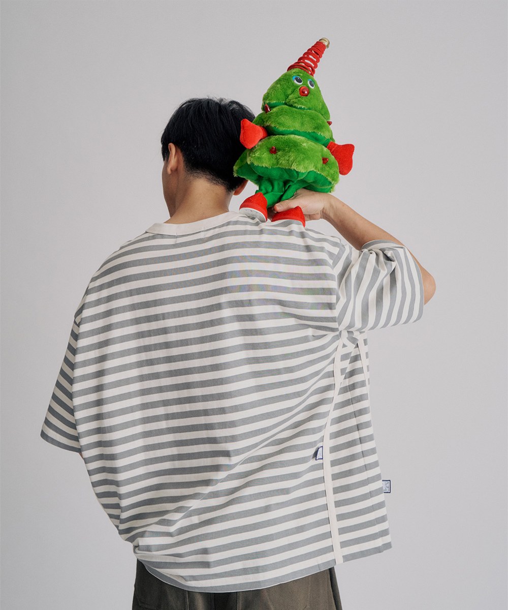 clip by clip OVERSIZE條紋TEE