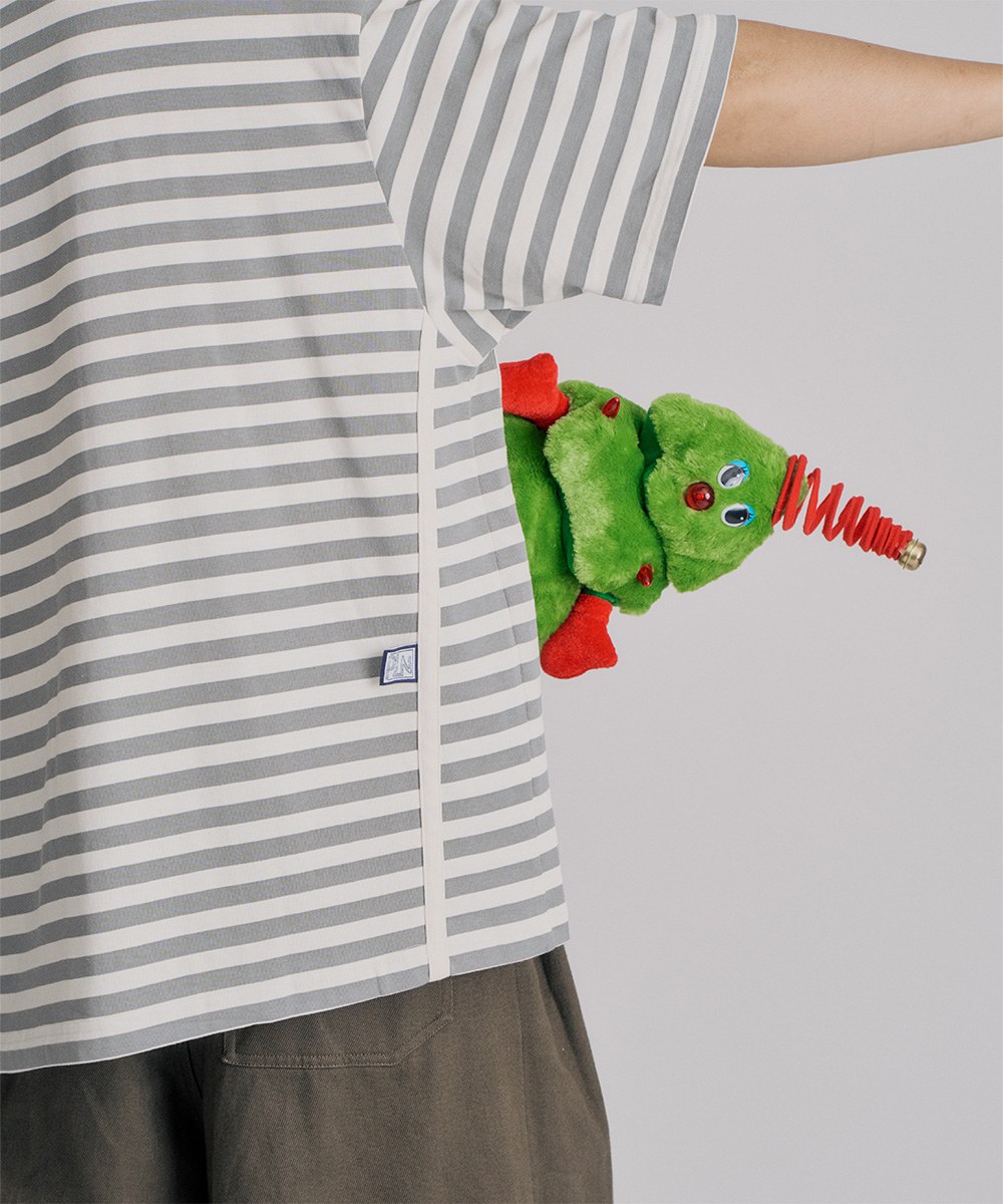 clip by clip OVERSIZE條紋TEE