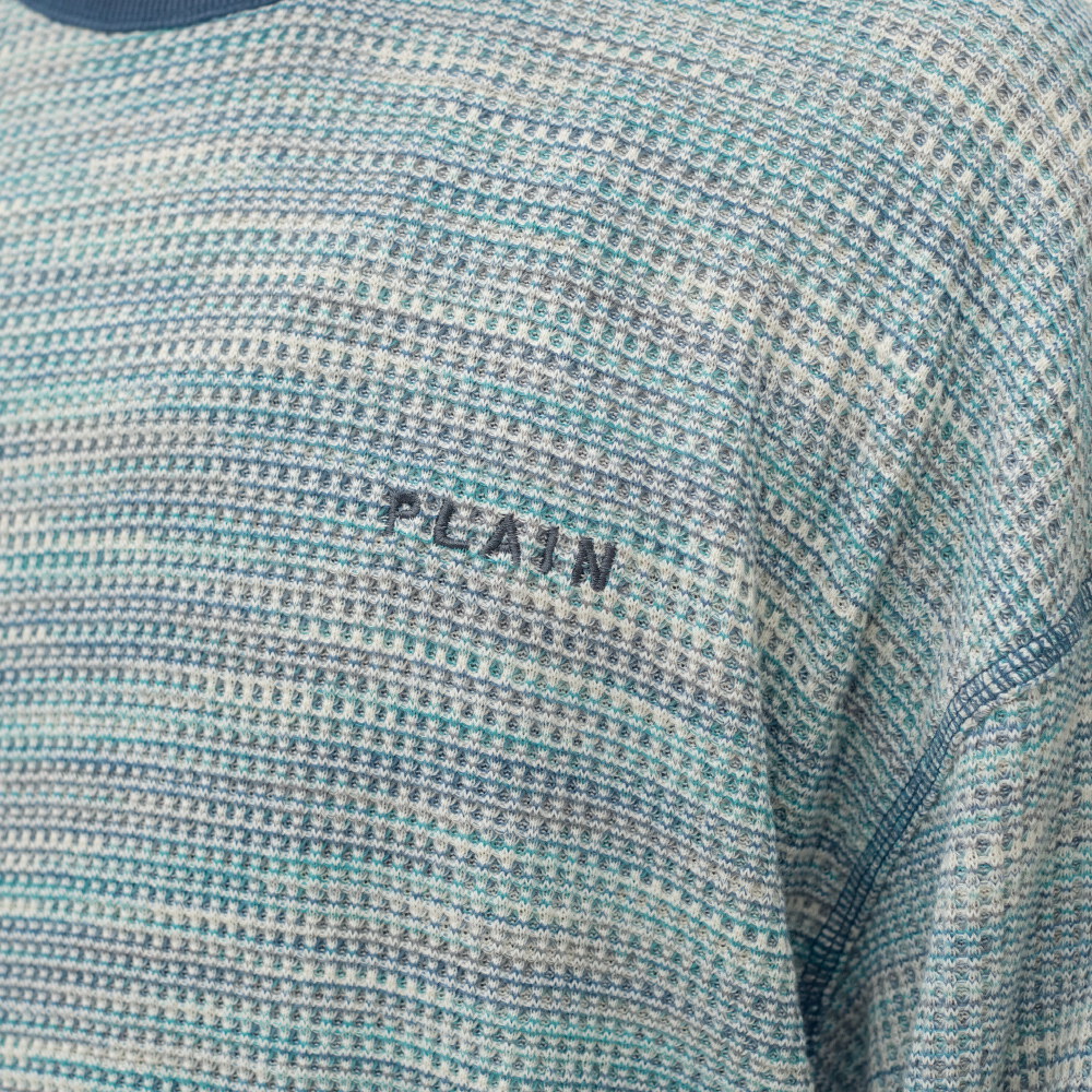 PLAIN刺繡花紗華夫格長TEE