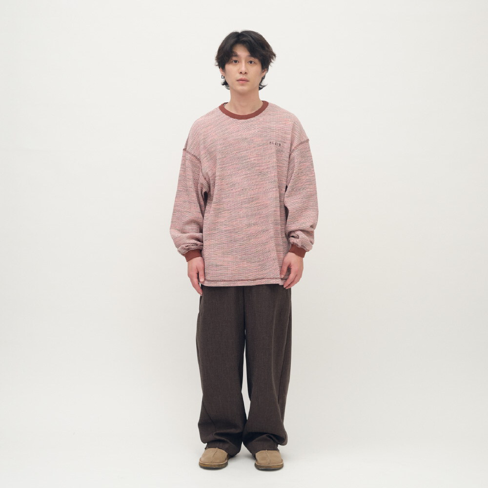 PLAIN刺繡花紗華夫格長TEE