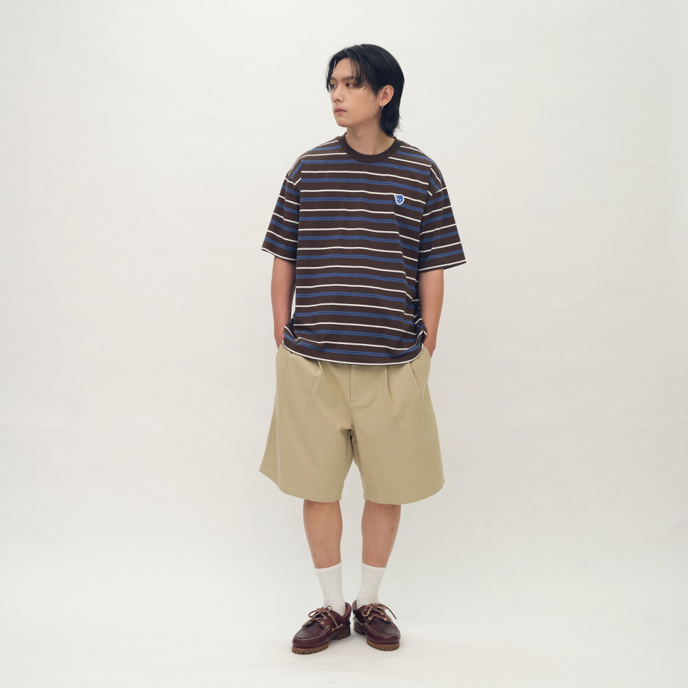 雙色條紋-小P社長-條紋短袖TEE