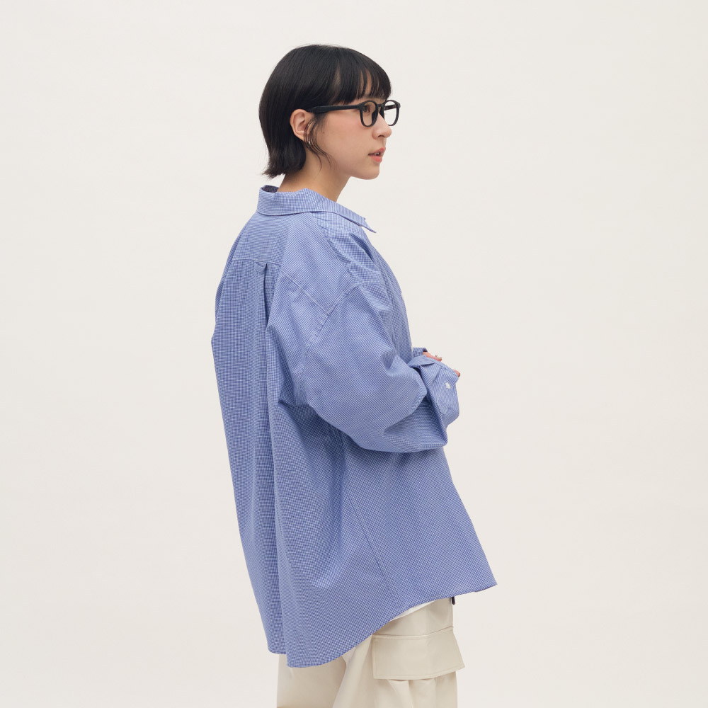 小P社長格紋長袖襯衫