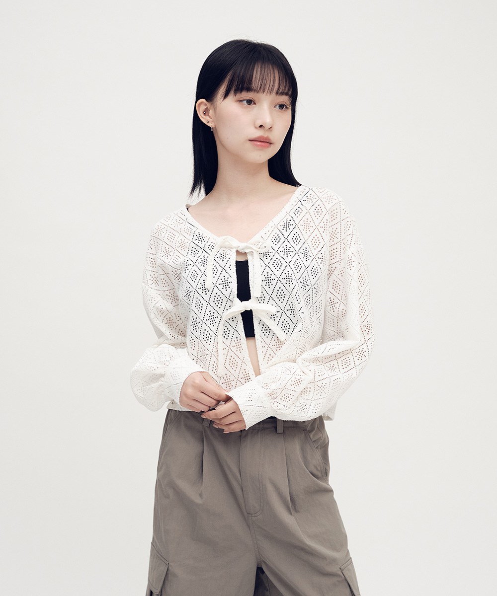 蕾絲綁帶襯衫