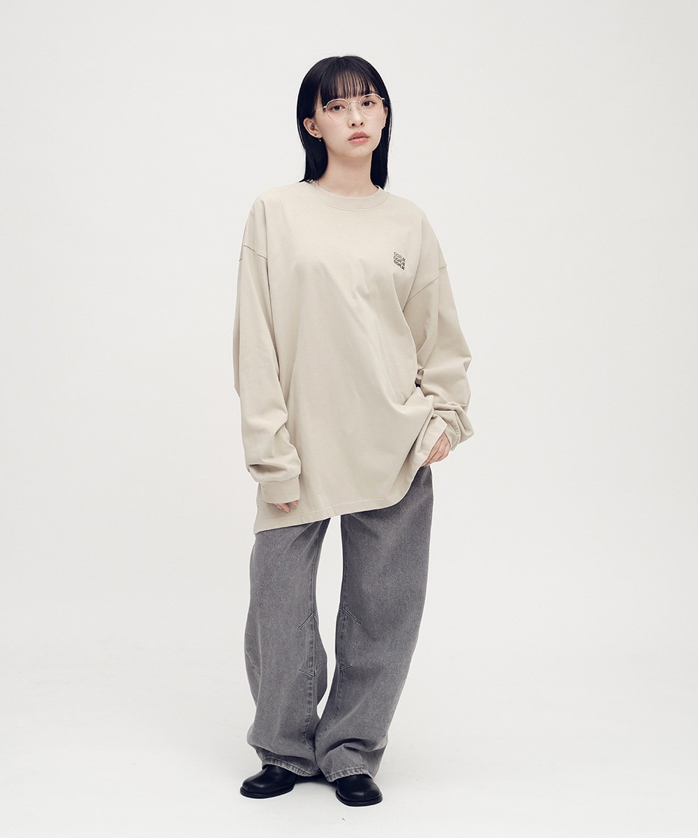 打褶闊腿牛仔褲