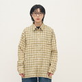 PLN3389-261 PLAIN刺繡格紋口袋襯衫