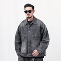PSV1120-261 限定抽鬚牛仔外套 vintage washed frayed denim jacket